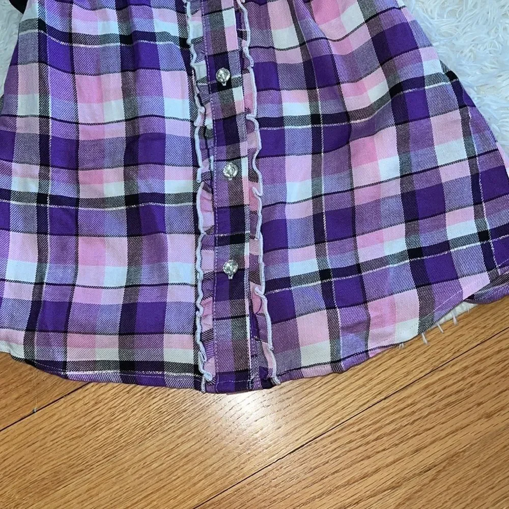 CRB Girl | Purple Plaid Button Up and Graphic Tee